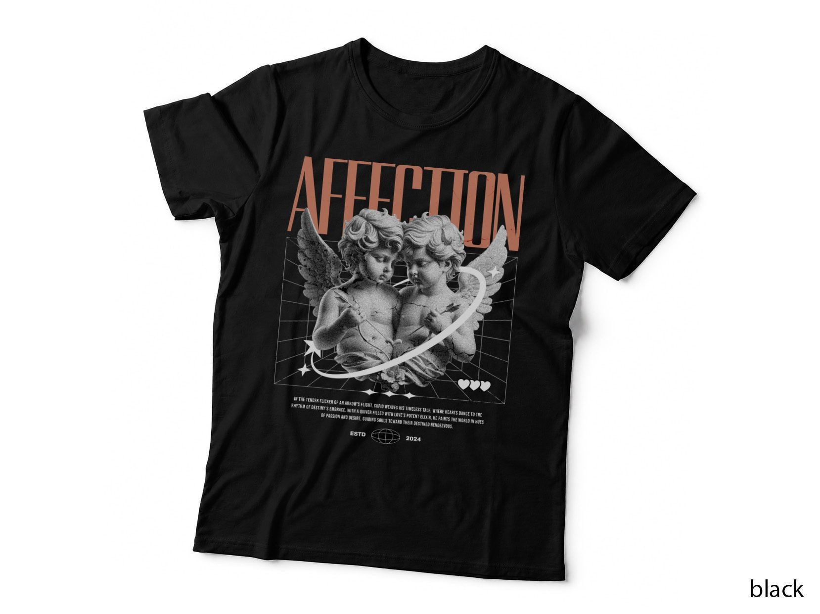Affection Two Classical Cherubs with Sword Cupid Valentine T-Shirt
