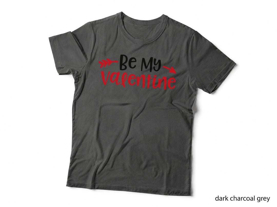 Be My Valentine Red Arrows Black Leaves Design T-Shirt