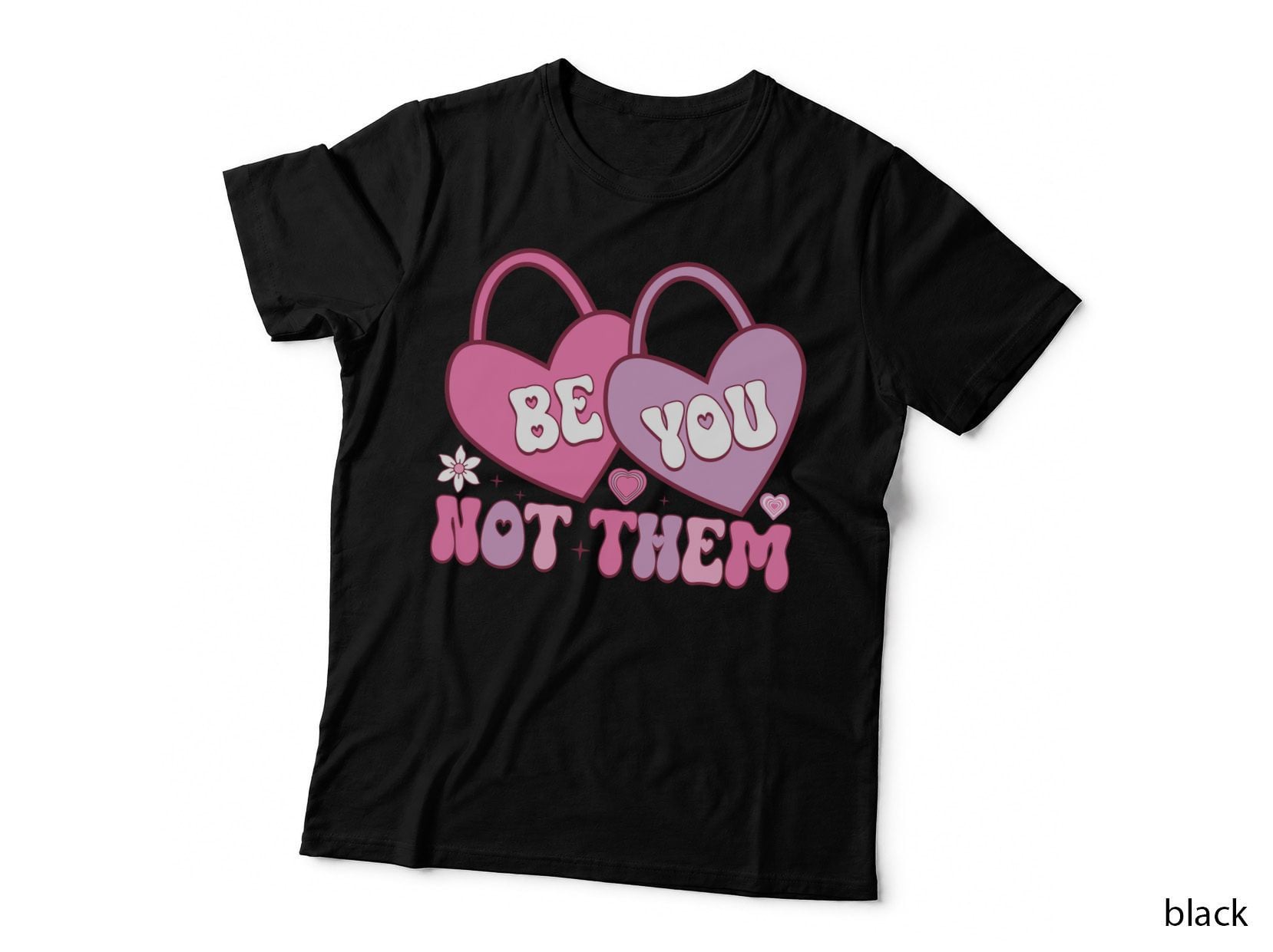Be You Not Them Heart with Thorn Wreath Inspirational Pink T-Shirt