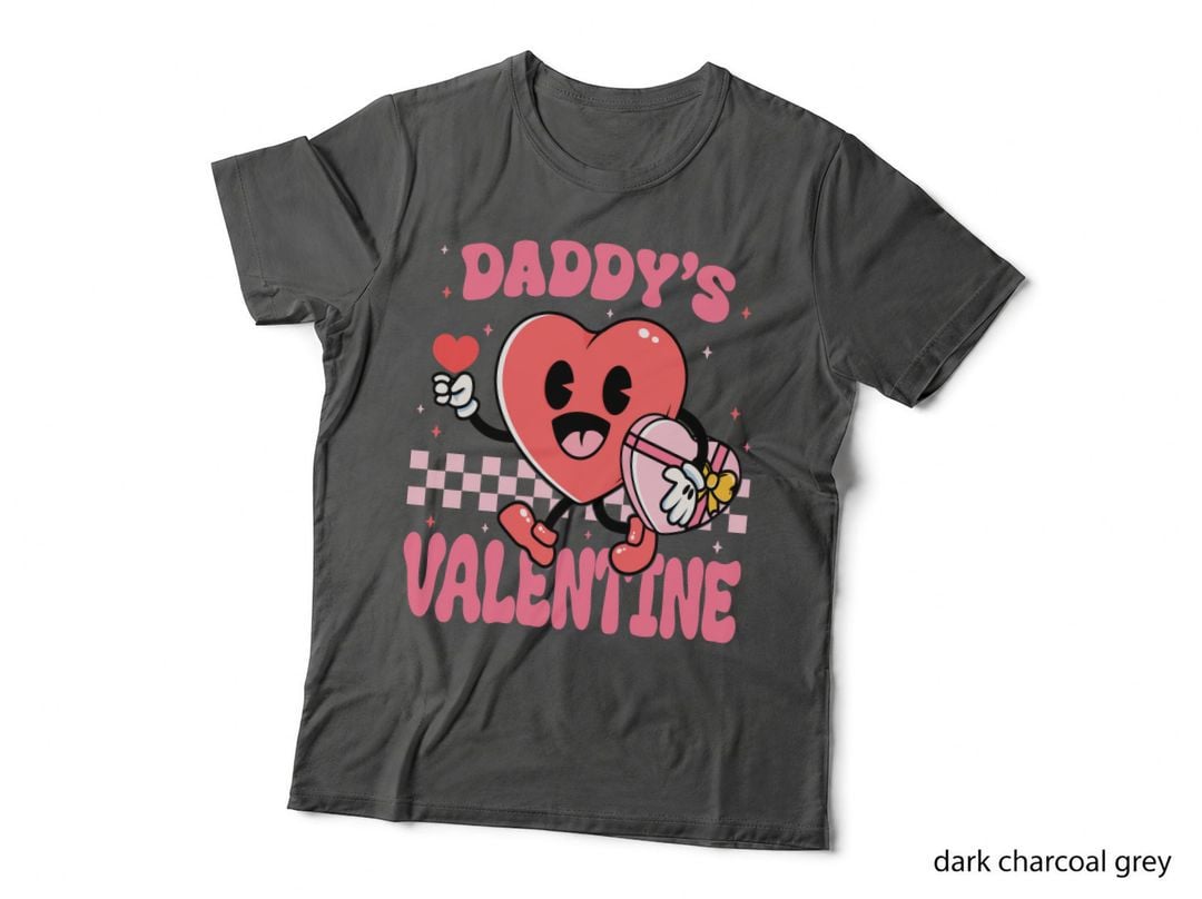 Daddy's Valentine Cute Heart Character Basketball Y2k T-Shirt