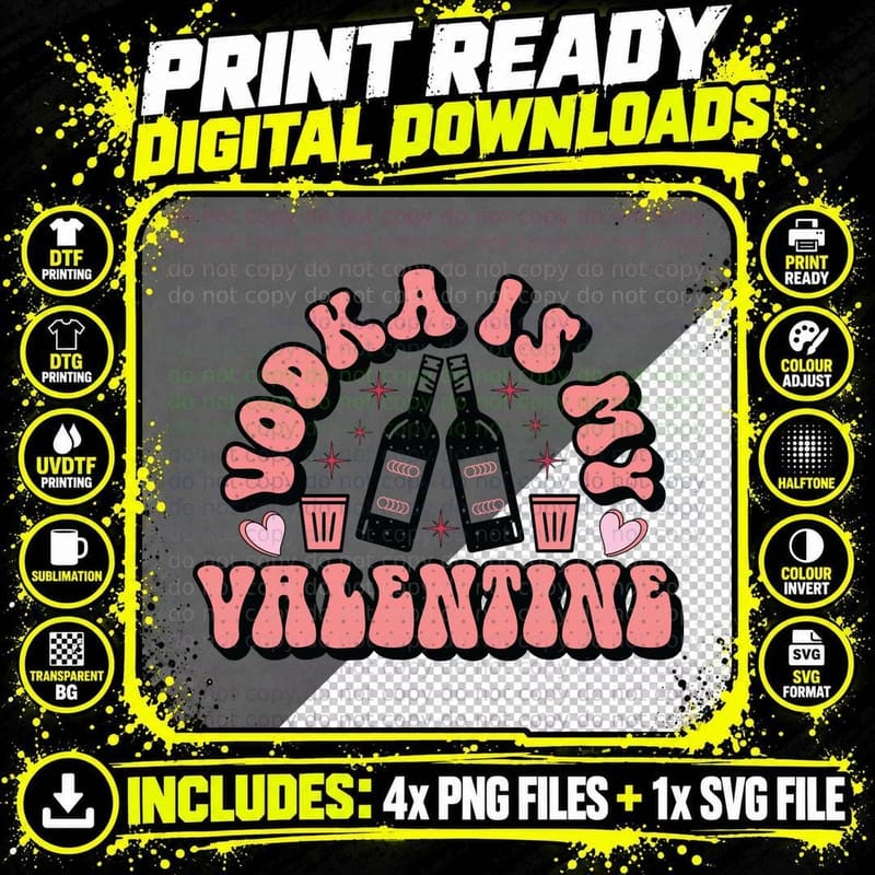 Dog Wine Valentine Is My Bottles with Paw Graphic Pink Png SVG Digital Bundle