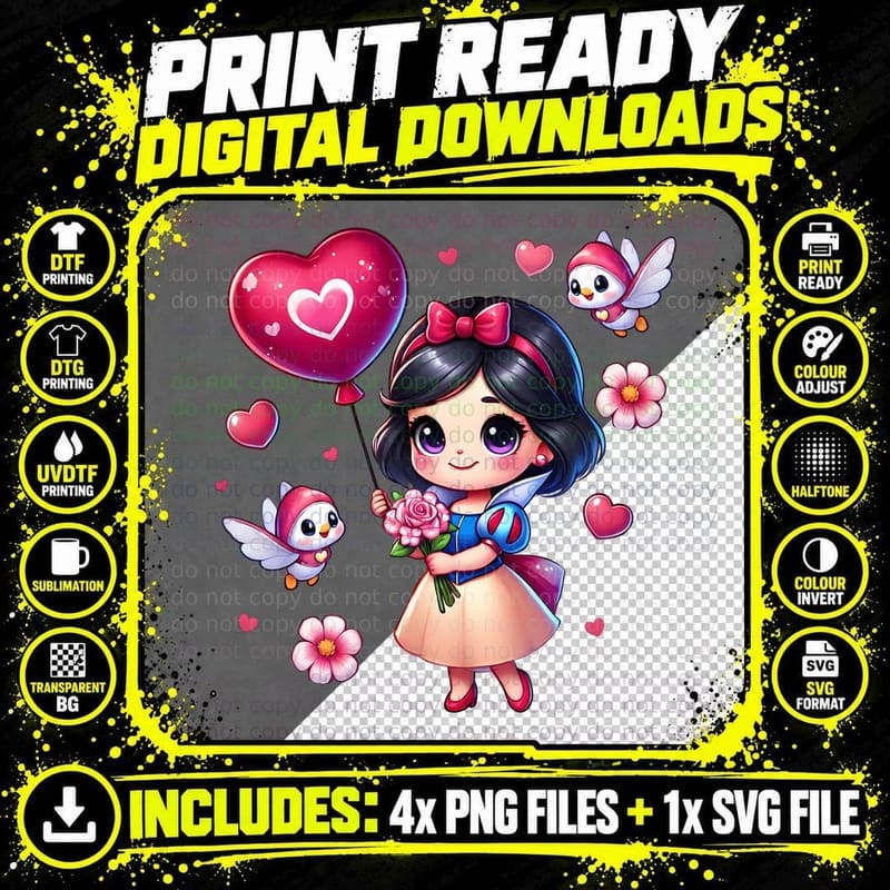 Girl Cupid Pink White Flowers Heart Wings Cute T-Shirt Png SVG Digital Bundle