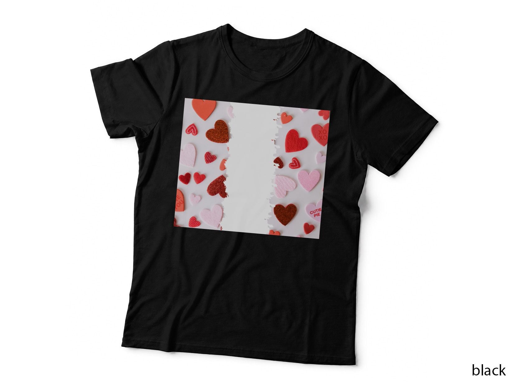 Glitter Heart Red Coral Pink Luxury T-Shirt
