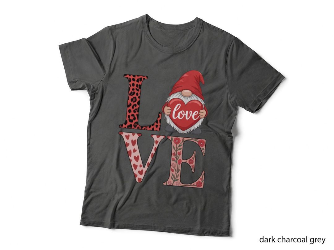 Gnome Love I've Heart Patterns Whimsical T-Shirt