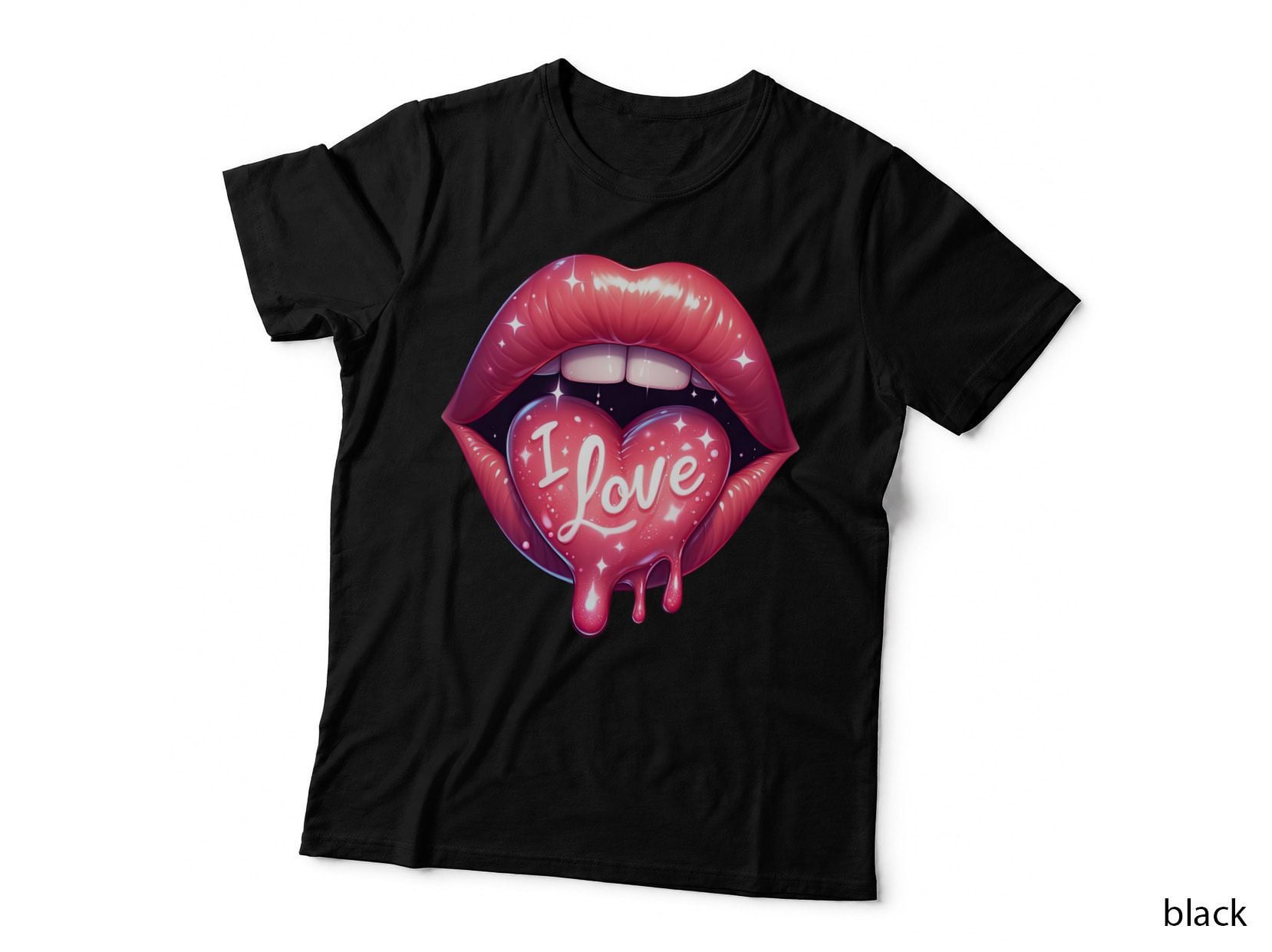 Heart Love with Sparkles Glitter Romantic T-Shirt