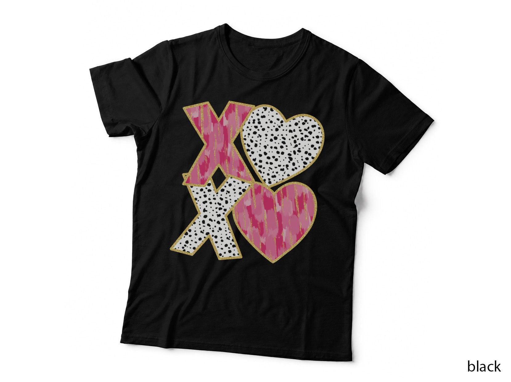 Hearts Xo Gold Pattern Love T-Shirt