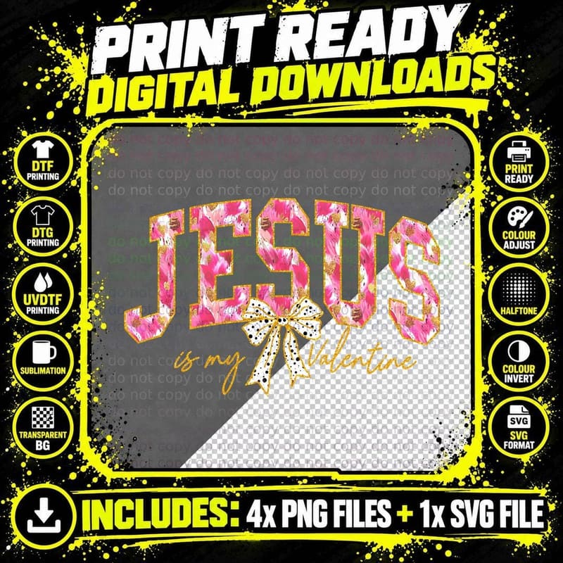 Jesus Is My Valentine-Recovered T-Shirt Png SVG Digital Bundle