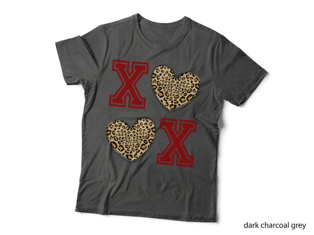 Leopard X O Hearts Pattern Pink Playful T-Shirt