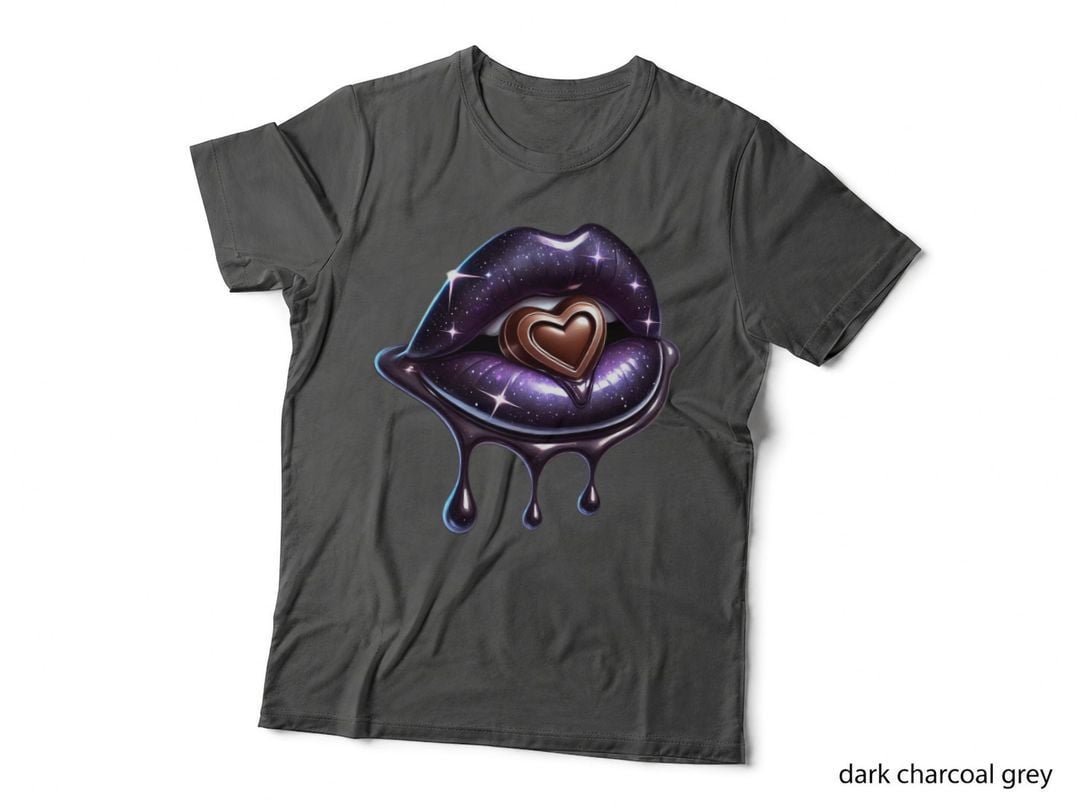 Lips Purple Galaxy Heart Sparkle T-Shirt