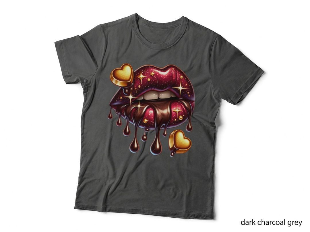 Lips Red Galaxy Sparkle Hearts T-Shirt