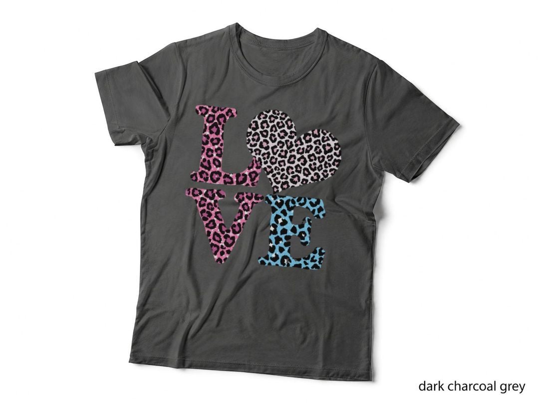 Love Leopard Cheetah XOXO Animal Print Romantic Text T-Shirt