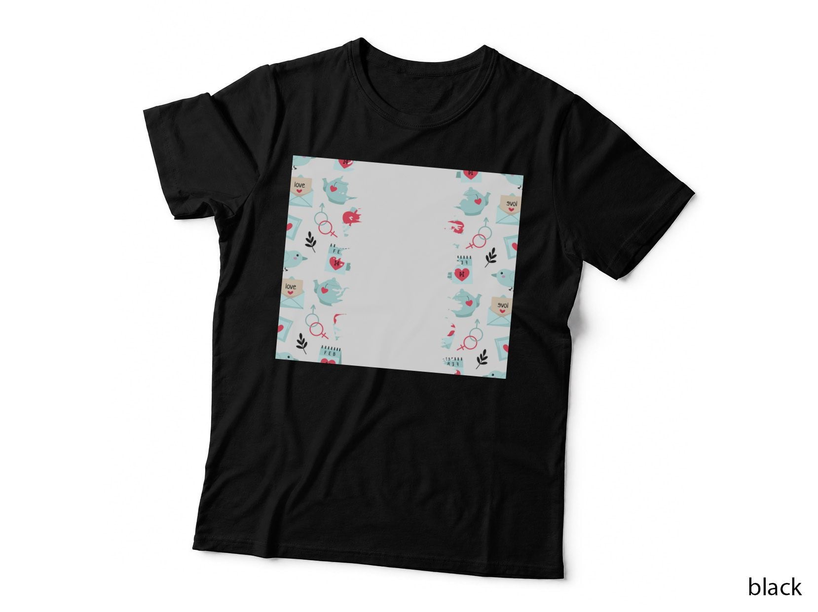 Love Stickers Letter Icons Birds Hearts Cute T-Shirt