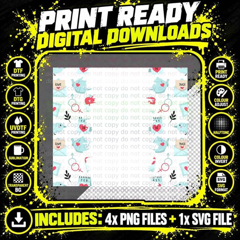 Love Stickers Letter Icons Birds Hearts Cute T-Shirt Png SVG Digital Bundle