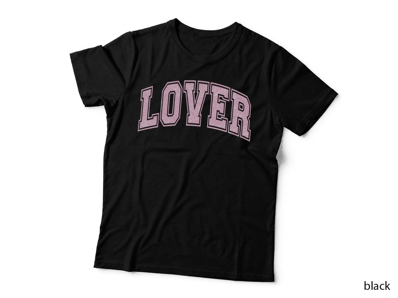 Lover Pink Glitter Text Y2k Sparkle Minimalist T-Shirt
