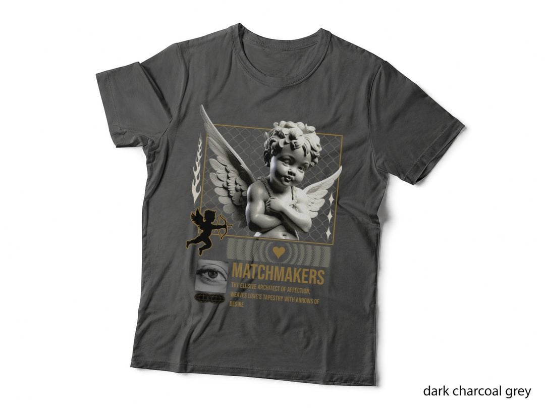 Matchmakers Classical Cherub Statue with Gold Frame Goddess T-Shirt