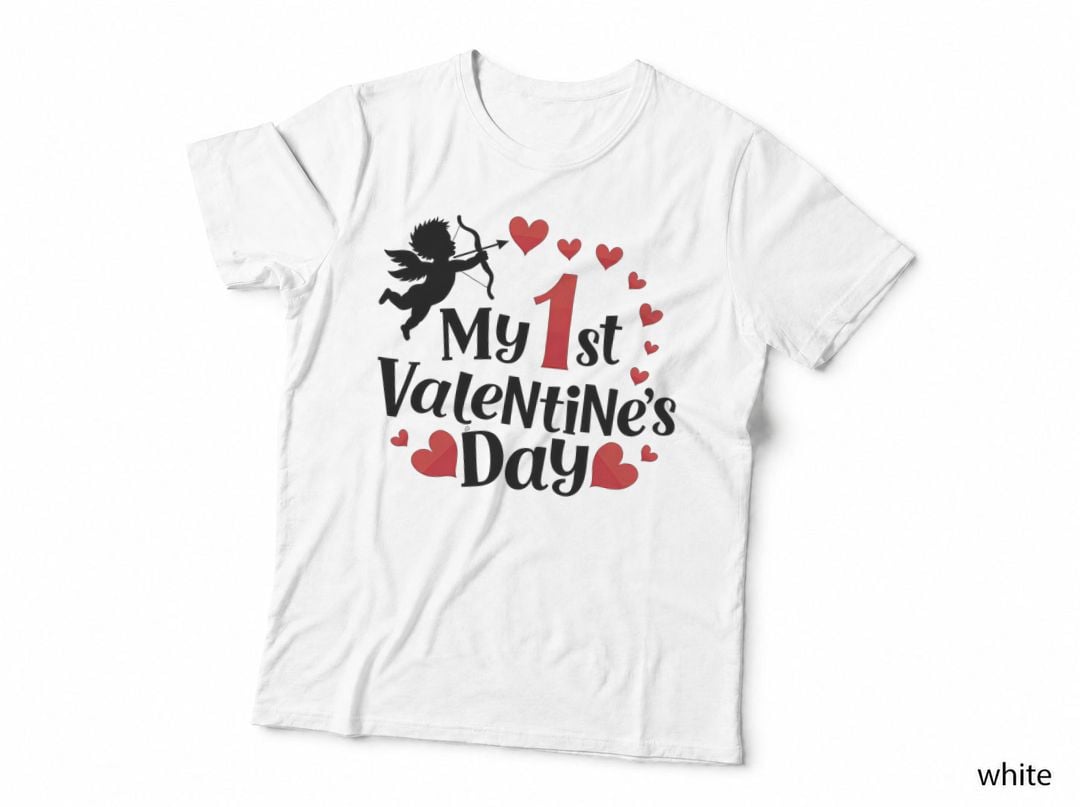 My 1st Valentine Cupid Valentine's Day Arrow Hearts Romantic Design T-Shirt