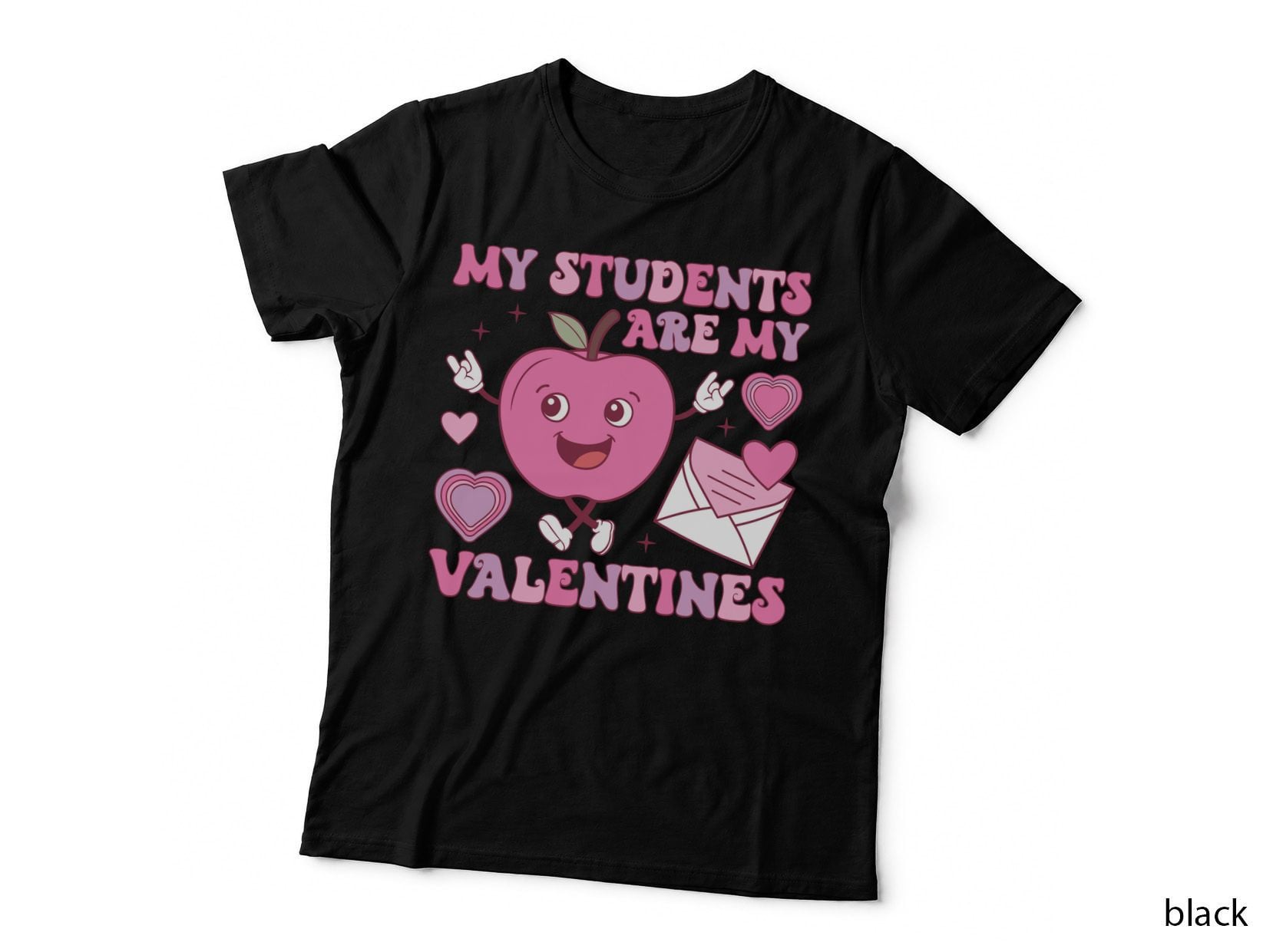 My Students Are Valentines Are Pink Apple Heart Cute Teaching T-Shirt
