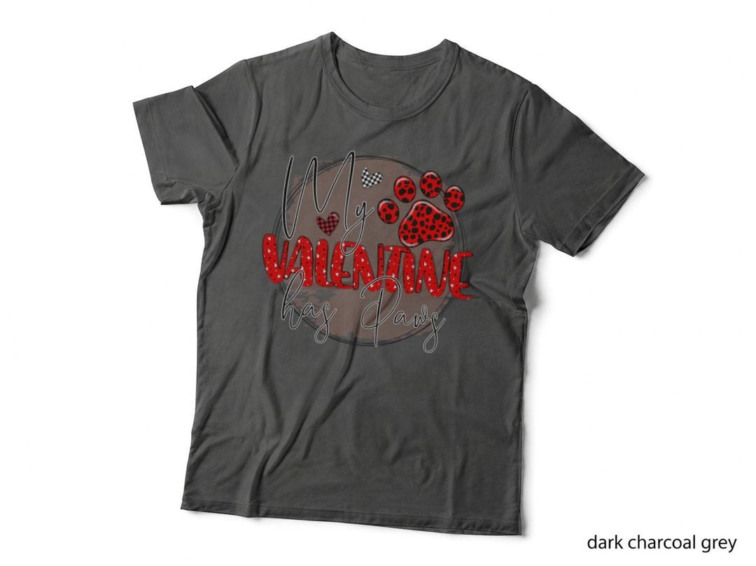 My Valentine Has Paws Dog-Themed Paw Prints Pet Circle T-Shirt