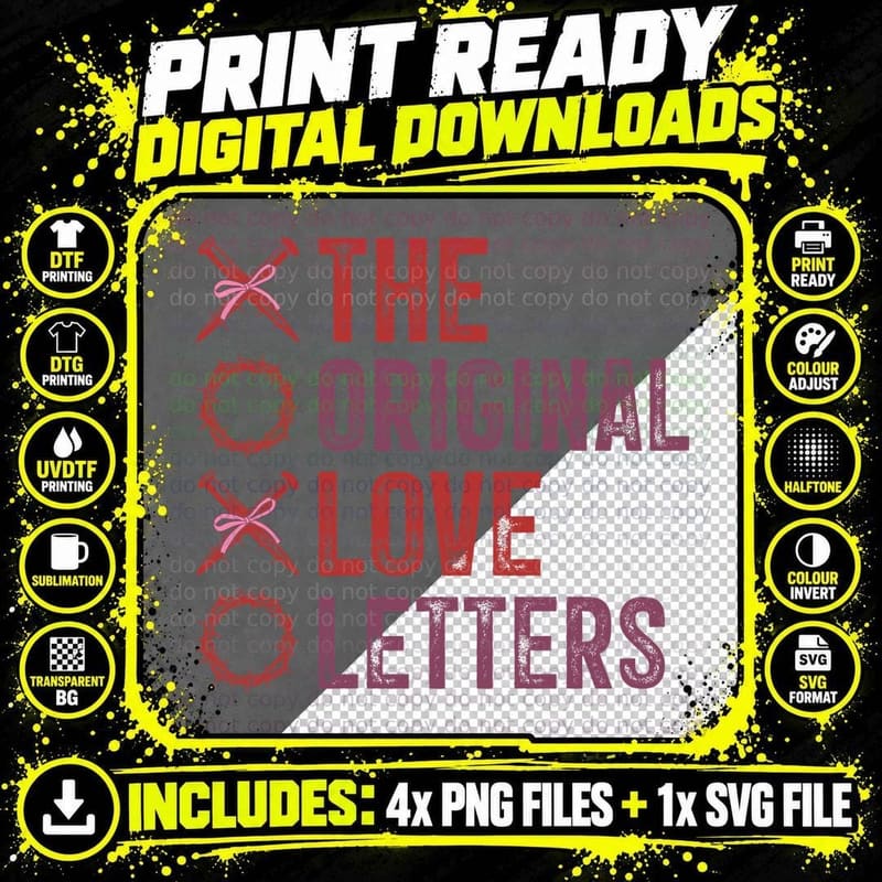 Original Love Letters the Wreath Thorns Circles Png SVG Digital Bundle