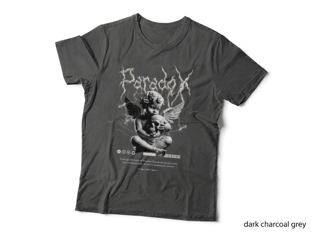 Paradox Classical Cherub Angel Skull Lightning Streetwear T-Shirt
