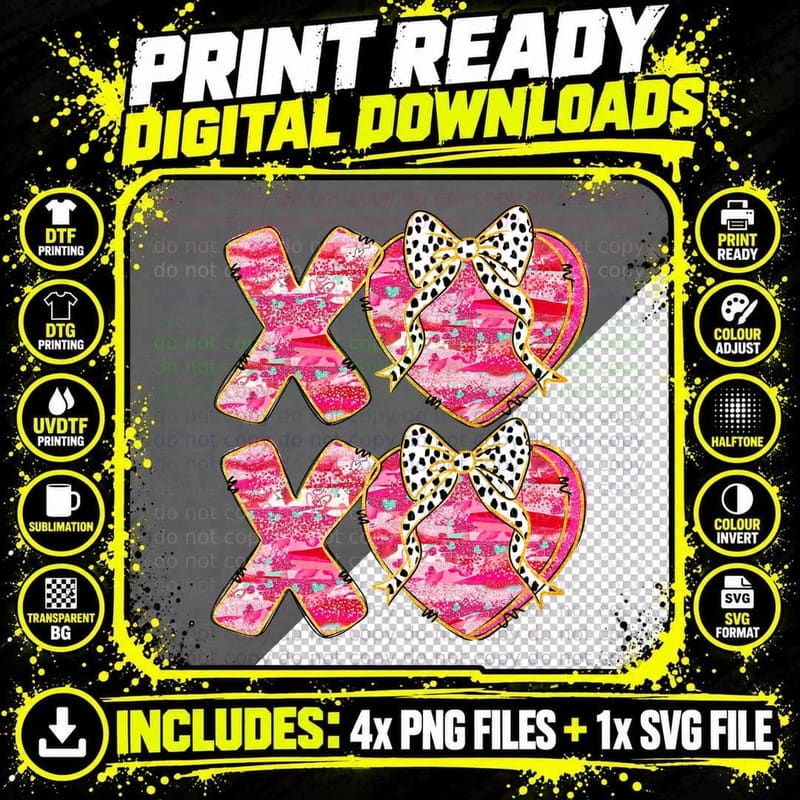 Pink Heart Bow Glitter Hearts Scripture Citations Png SVG Digital Bundle