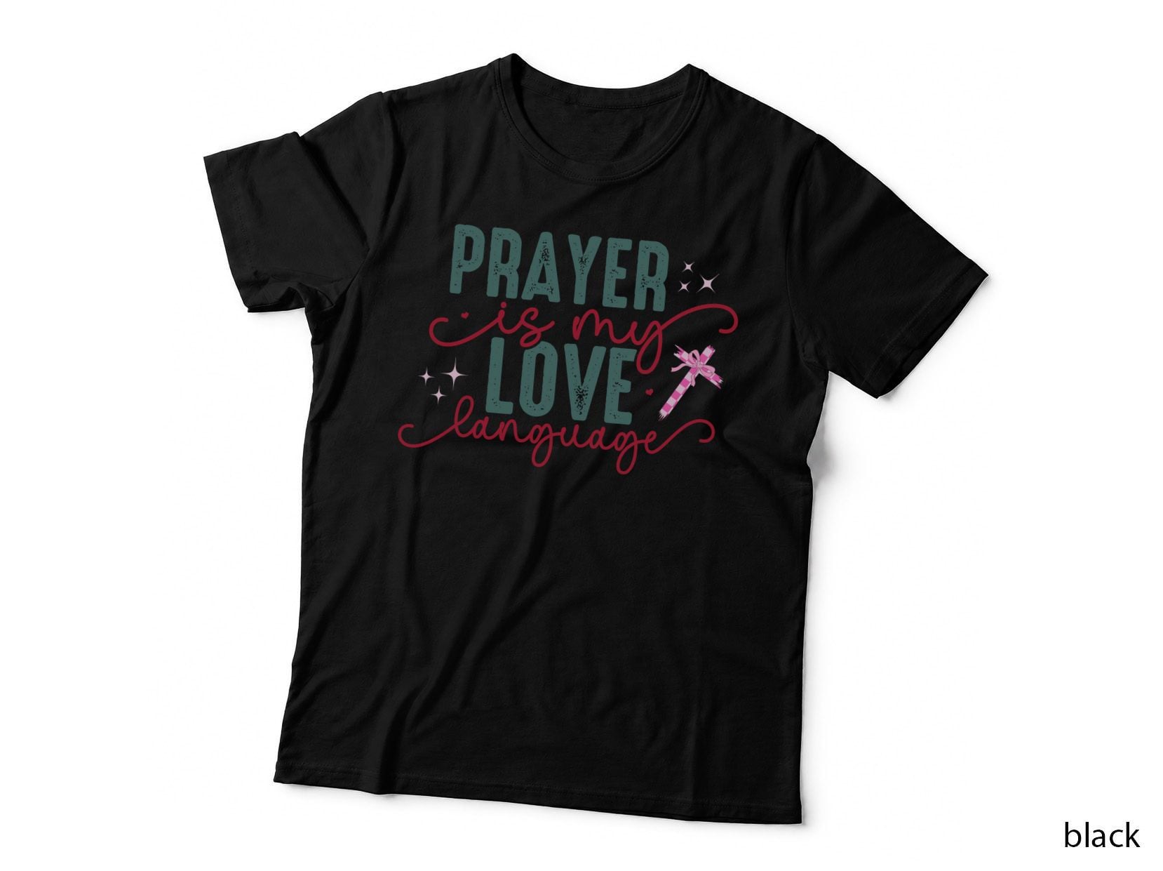 Prayer Is My Love Language Candy Cane Cross Valentine Religious Holiday T-Shirt