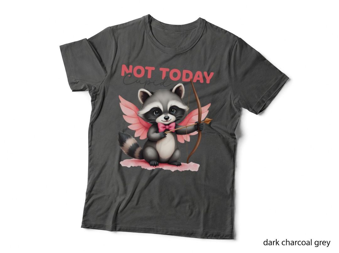 Raccoon Not Today Cupid Archer with Bow Pink T-Shirt