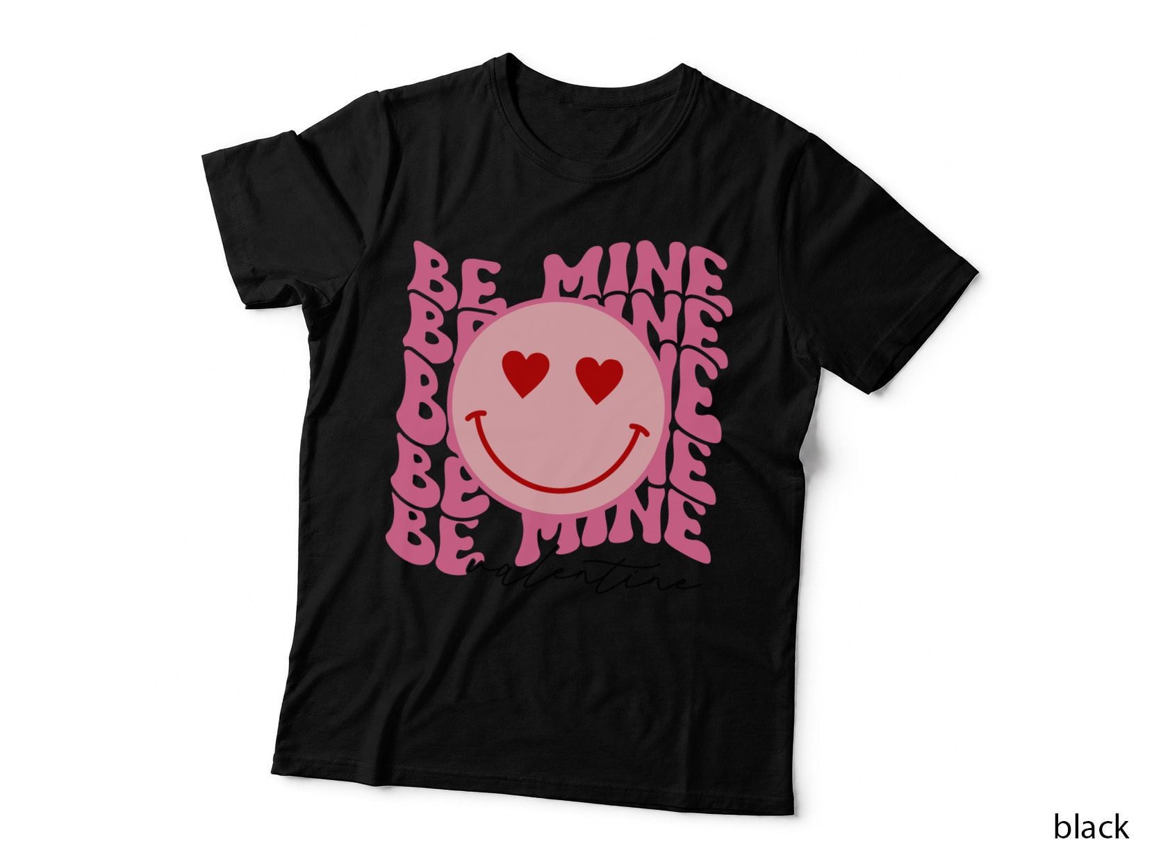 Smiley Heart Face Be Mine a Valentine Retro Cute T-Shirt