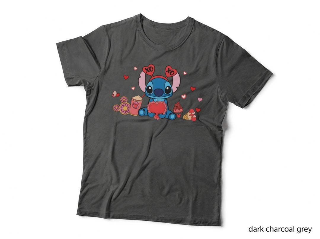 Stitch Food Donuts Drink Hearts T-Shirt