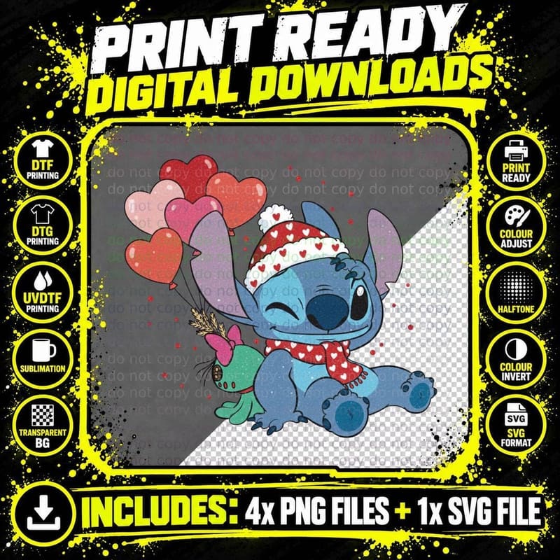 Stitch Mermaid Sweater Green T-Shirt Png SVG Digital Bundle