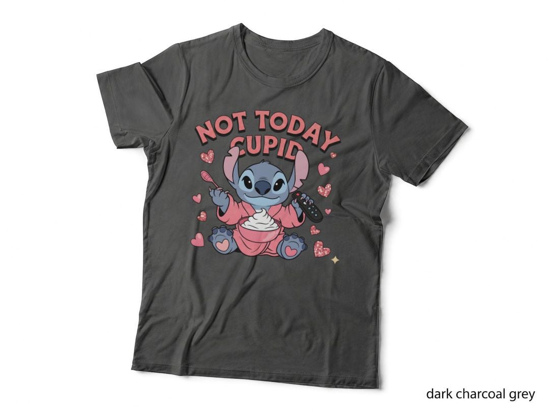 Stitch Not Today Cupid Couch Remote Pink T-Shirt