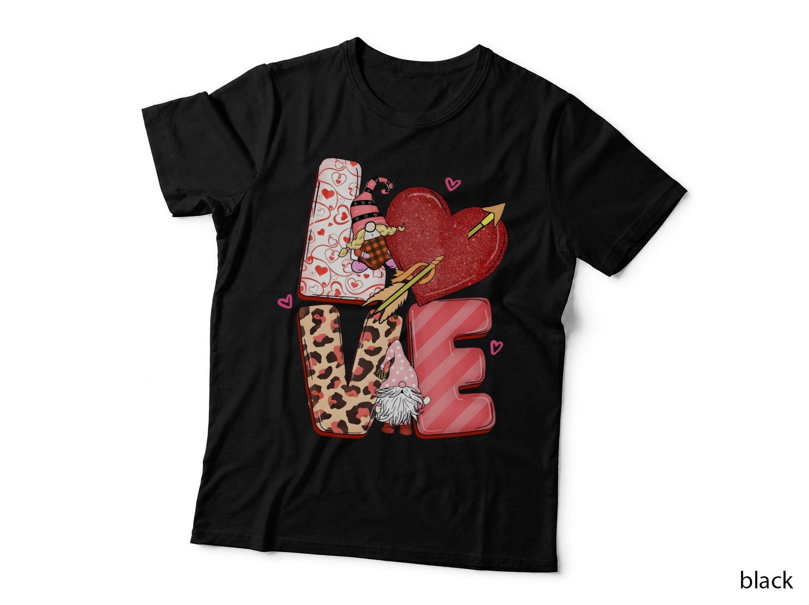 Stitch Pink Red Gold Leopard Heart Bee Arrow T-Shirt