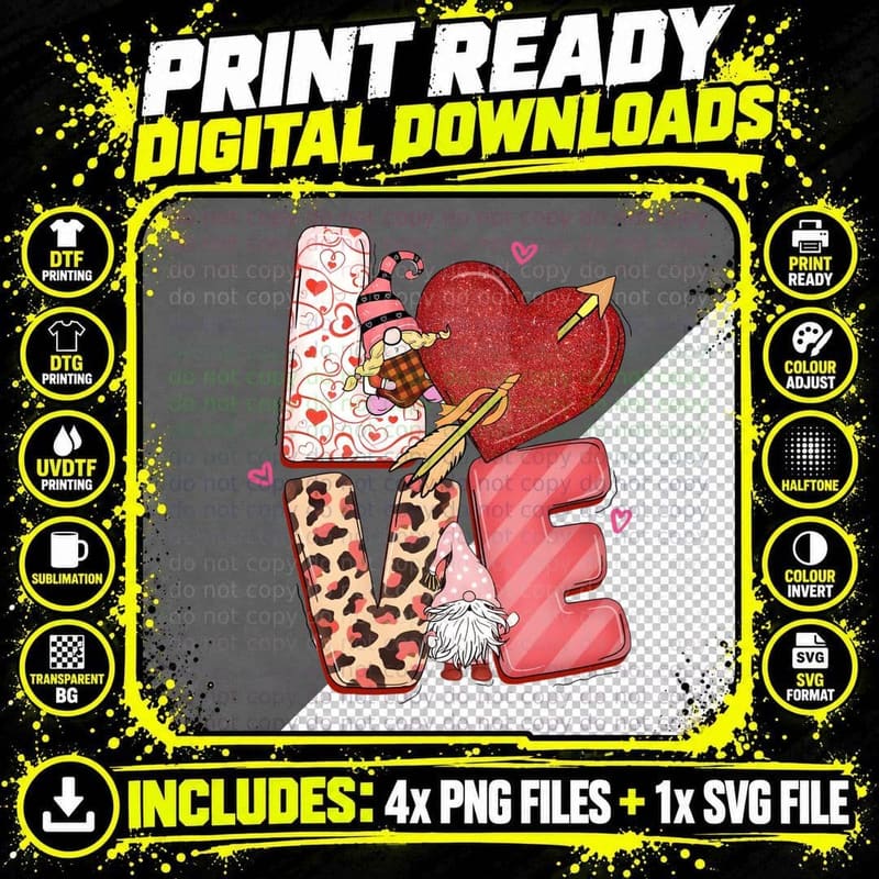 Stitch Pink Red Gold Leopard Heart Bee Arrow T-Shirt Png SVG Digital Bundle