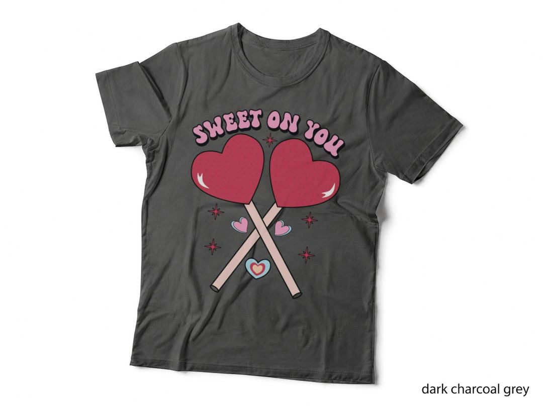 Sweet on You Red Heart Lollipops Valentine Theme T-Shirt