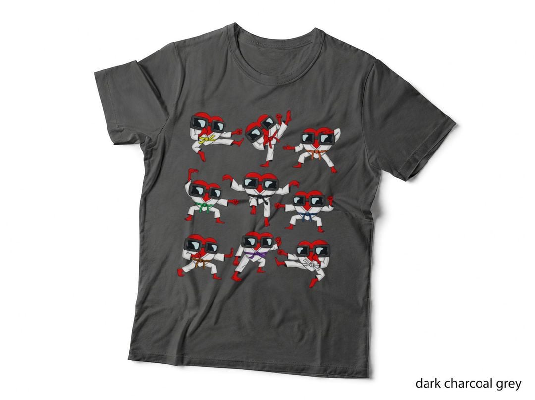 Valentines Day Hearts Karate Martial Arts Boys Girls Kids T-Shirt