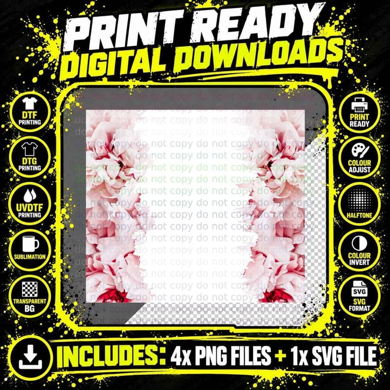 White Pink Petals Petal Flowers Delicate Romantic T-Shirt Png SVG Digital Bundle