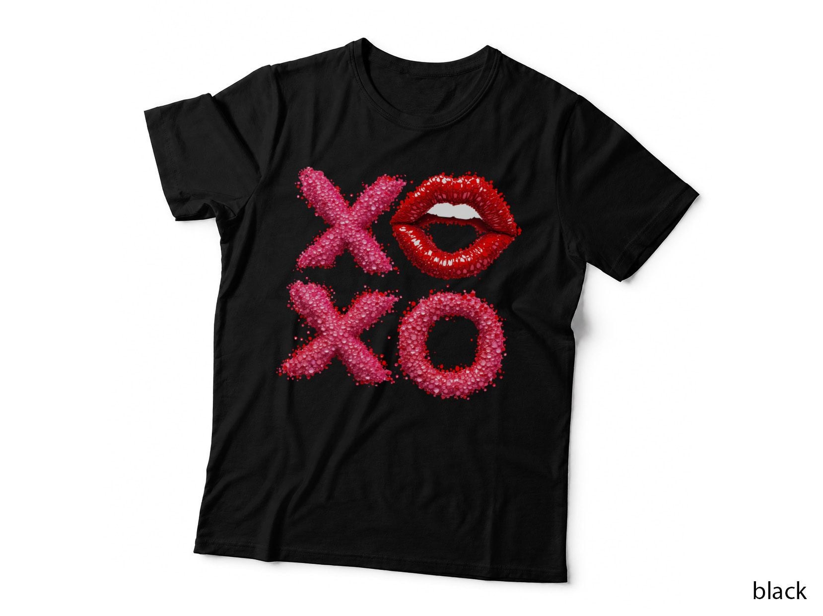XOXO Glitter Lips Kiss Sparkle T-Shirt