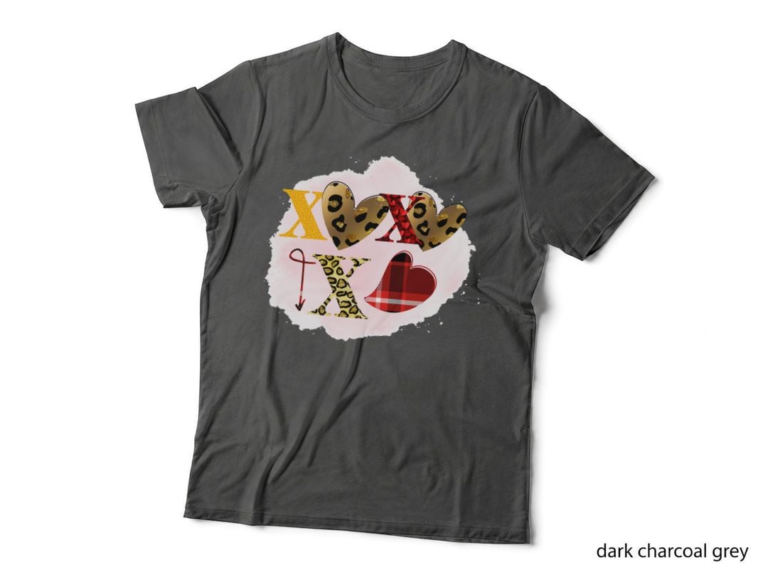 XOXO Leopard Print Hearts Kisses Hugs T-Shirt