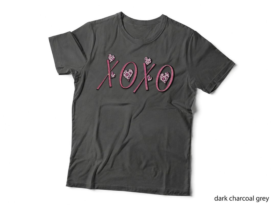 XOXO Leopard Print Text Pink Hearts Animal Y2k T-Shirt