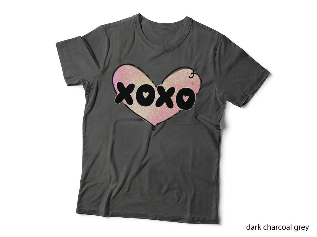 Xoxoxo Heart Shaped Pink Glitter X Marks Sparkle Romantic T-Shirt