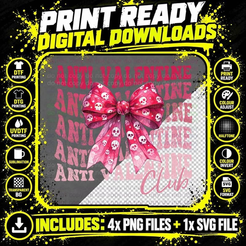 Anti Valentine Club Valentine T-Shirt Png SVG Digital Bundle