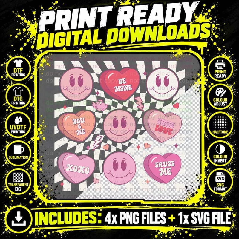 Be Mine You & Me Sure Love Xoxo Trust Me Valentine Png SVG Digital Bundle