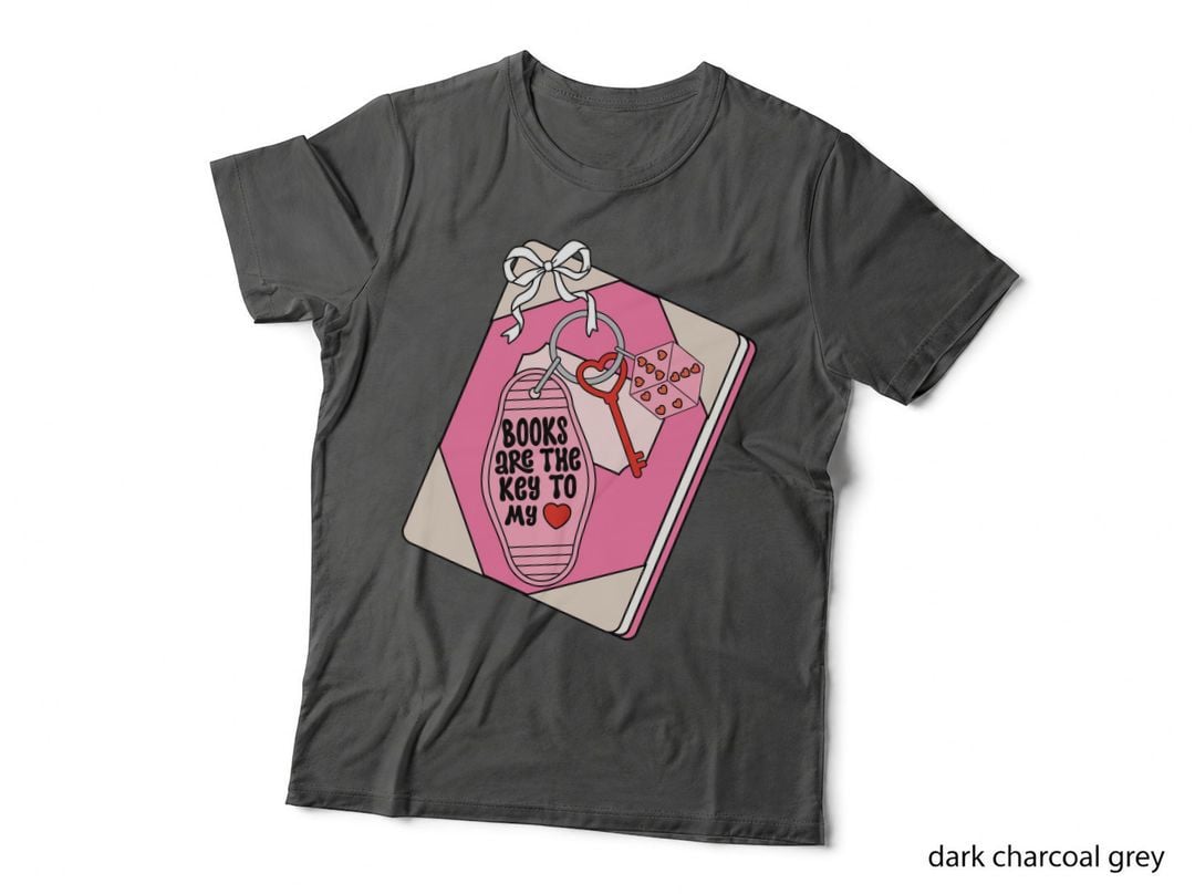 Books Are the Key to My Heart Valentine T-Shirt, Coffin Key Hotel with Pearls