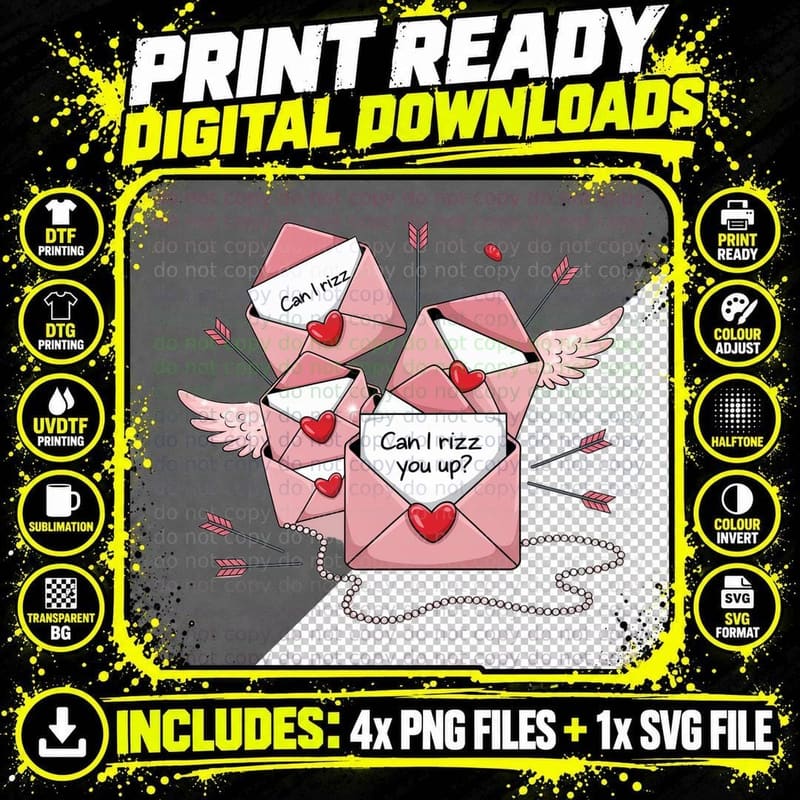 Can I Rizz You up Valentine T-Shirt Png SVG Digital Bundle