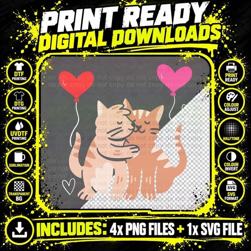 Cat Lover Valentines Day Hearts Day Cupid Love Png SVG Digital Bundle
