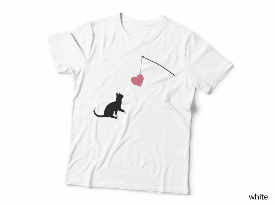 Cat Toy Valentine's Day T-Shirt, Valentine's Day Apparel, Pet Lover Gift