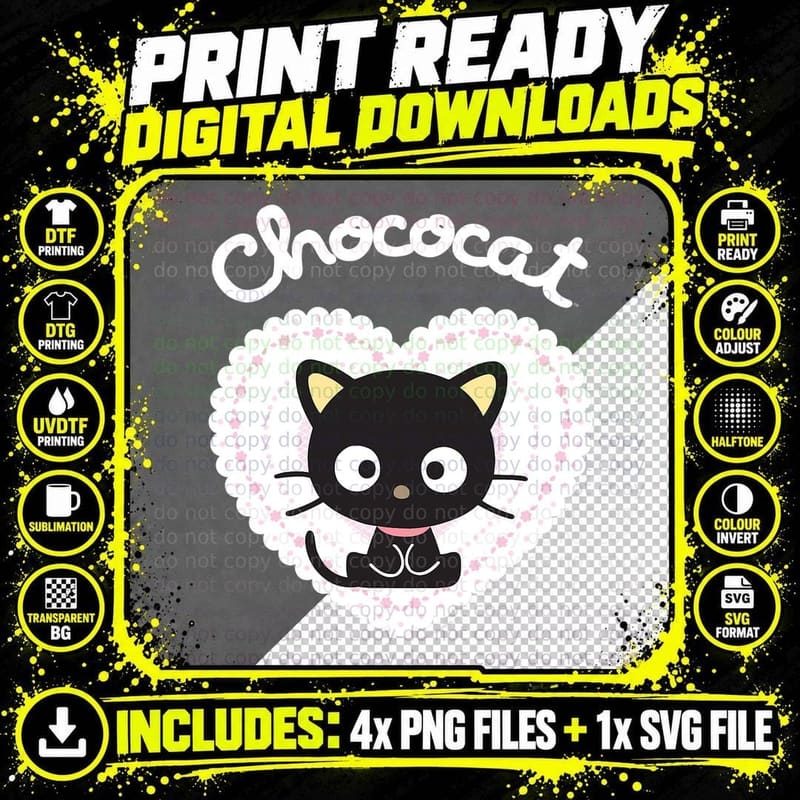 Chococat Sweet Valentine Tee Shirt Png SVG Digital Bundle