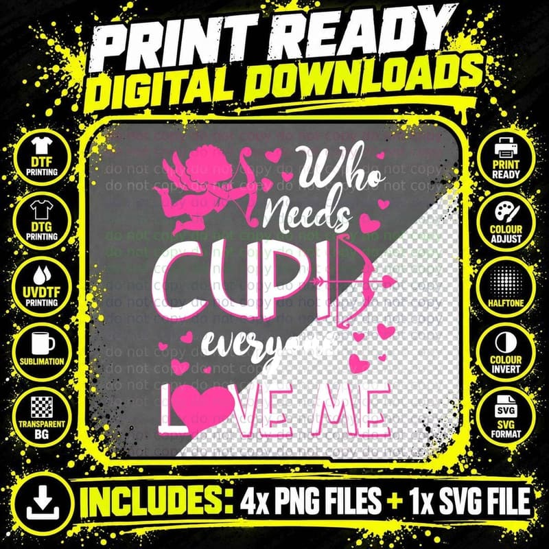 Cupid Love Me T-Shirt, Valentine's Day Theme Png SVG Digital Bundle