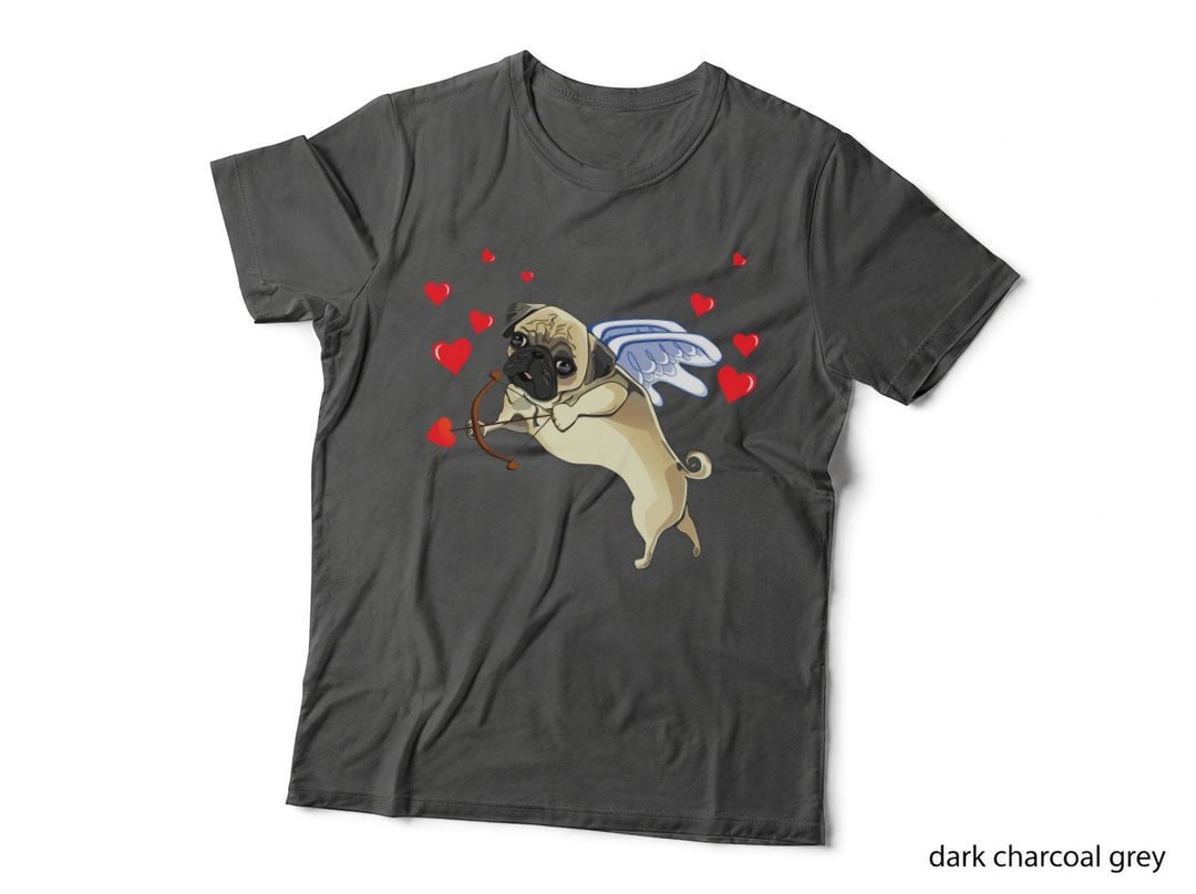 Cupid Pug T-Shirt, Valentine's Day Cupid, Pet Lover Apparel