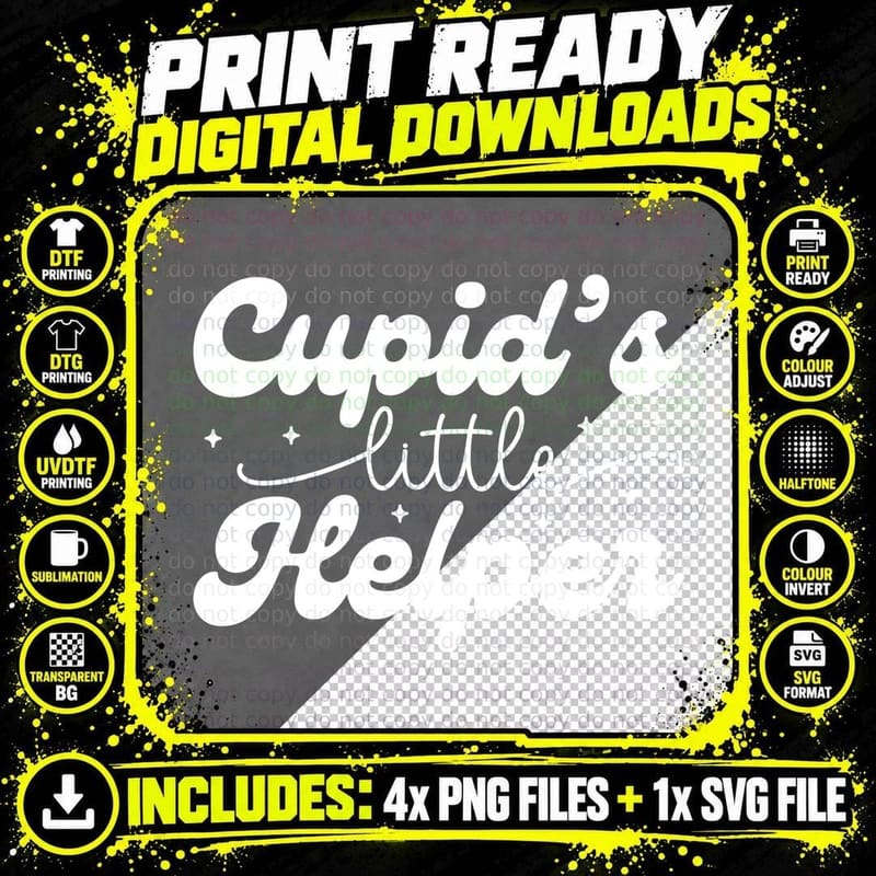 Cupid's Little Helper T-Shirt, Cupid-Themed Graphic Tee Png SVG Digital Bundle